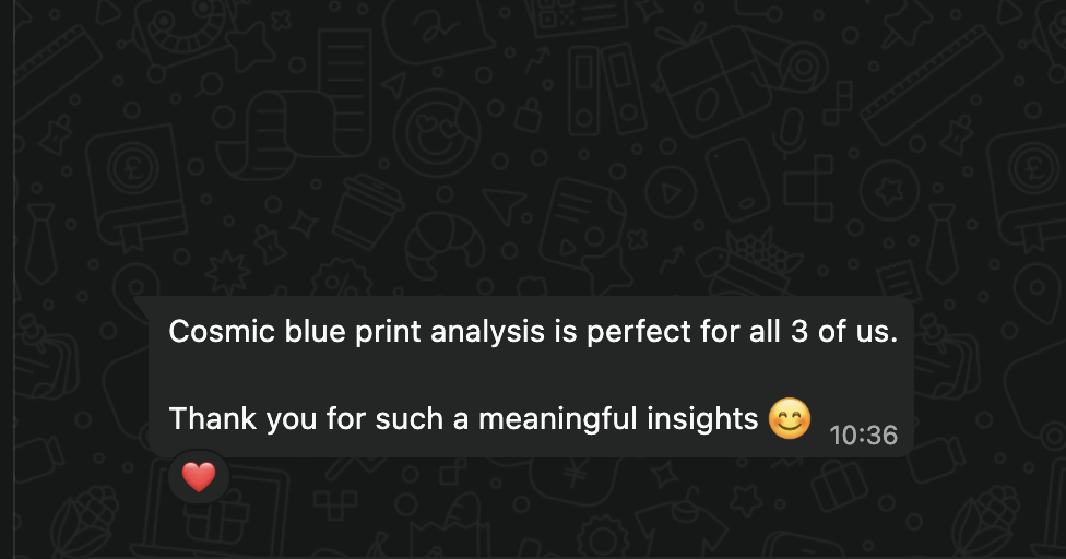 WhatsApp testimonial from Family